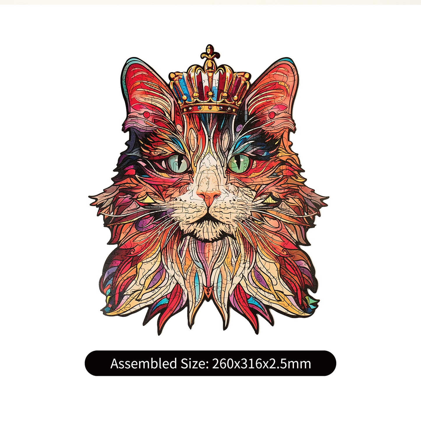 Rowood Wooden Jigsaw Puzzle - Cat King TA002 - Bộ xếp hình gỗ 200 mảnh - Rolife