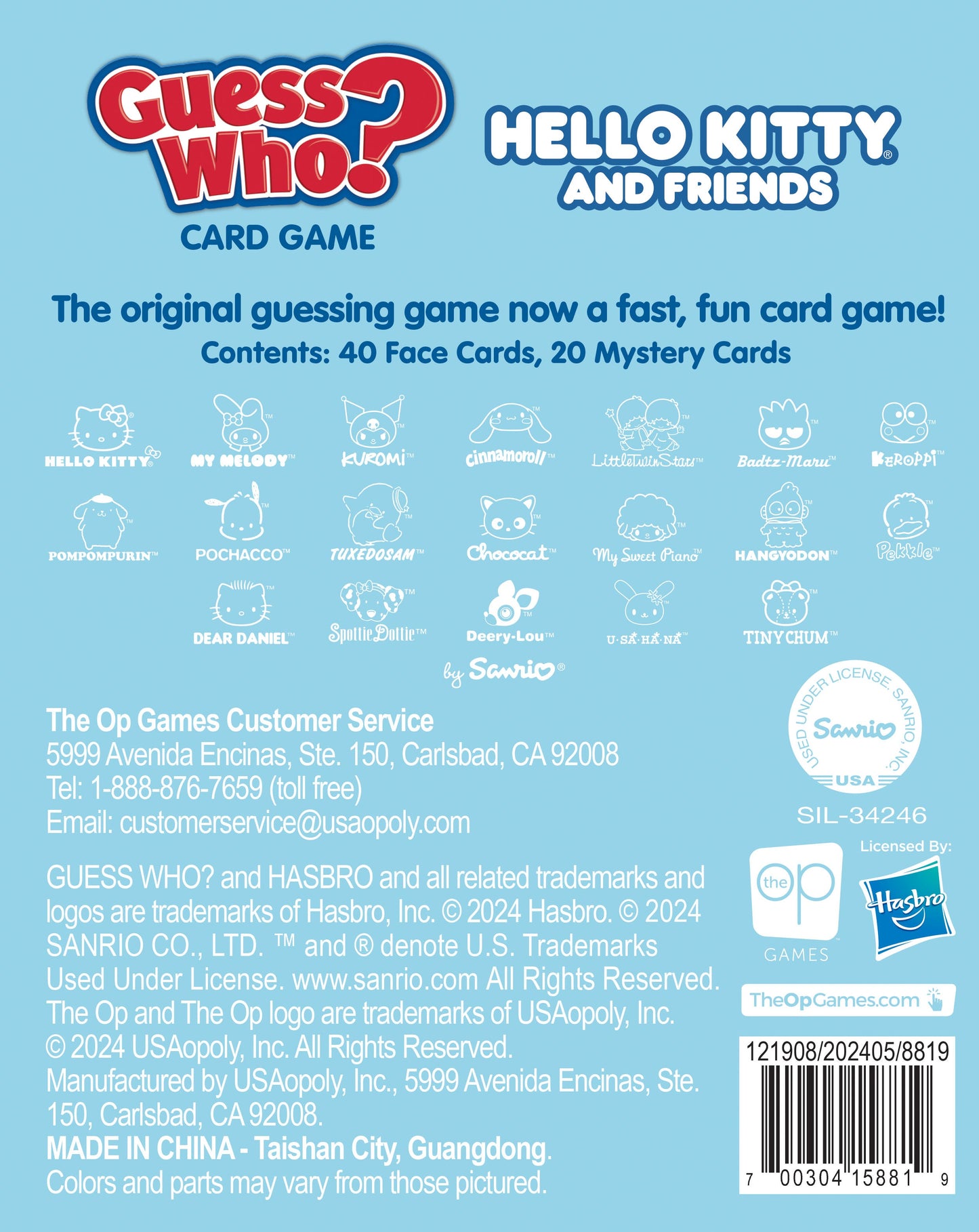 GUESS WHO?® Card Game: Hello Kitty and Friends - Trò chơi thẻ bài đoán nhân vật - The Op Games