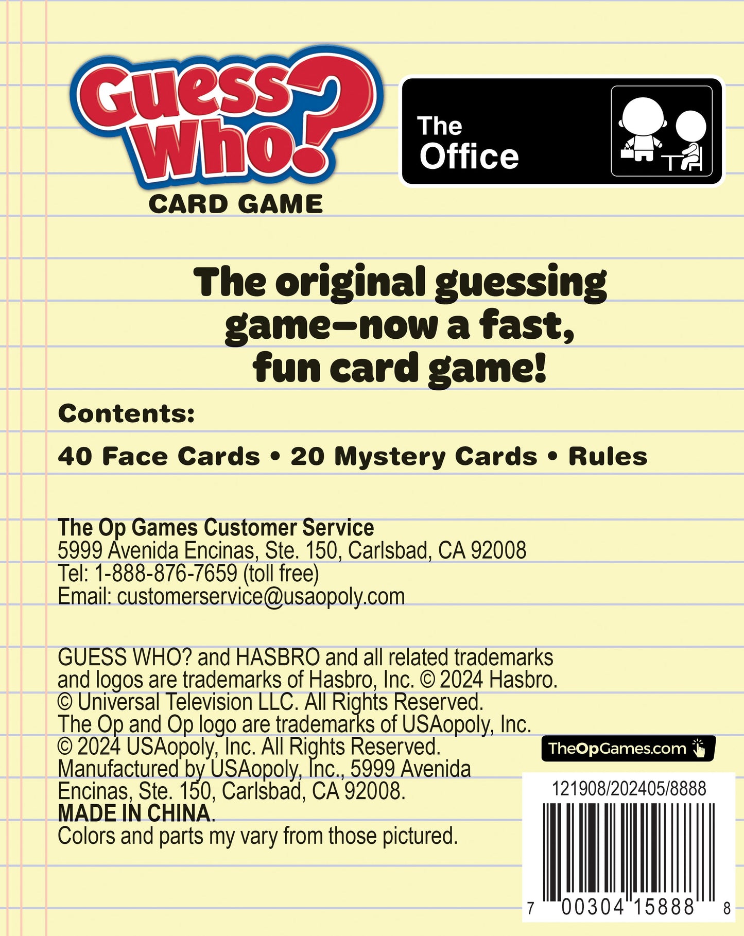 GUESS WHO® Card Game: The Office - Trò chơi thẻ bài đoán nhân vật - The Op Games