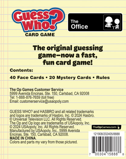 GUESS WHO® Card Game: The Office - Trò chơi thẻ bài đoán nhân vật - The Op Games