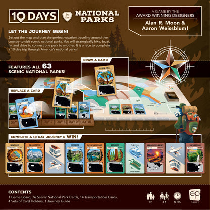 10 Days in the National Parks - Board Game Du Lịch Khám Phá Mỹ - The Op Games