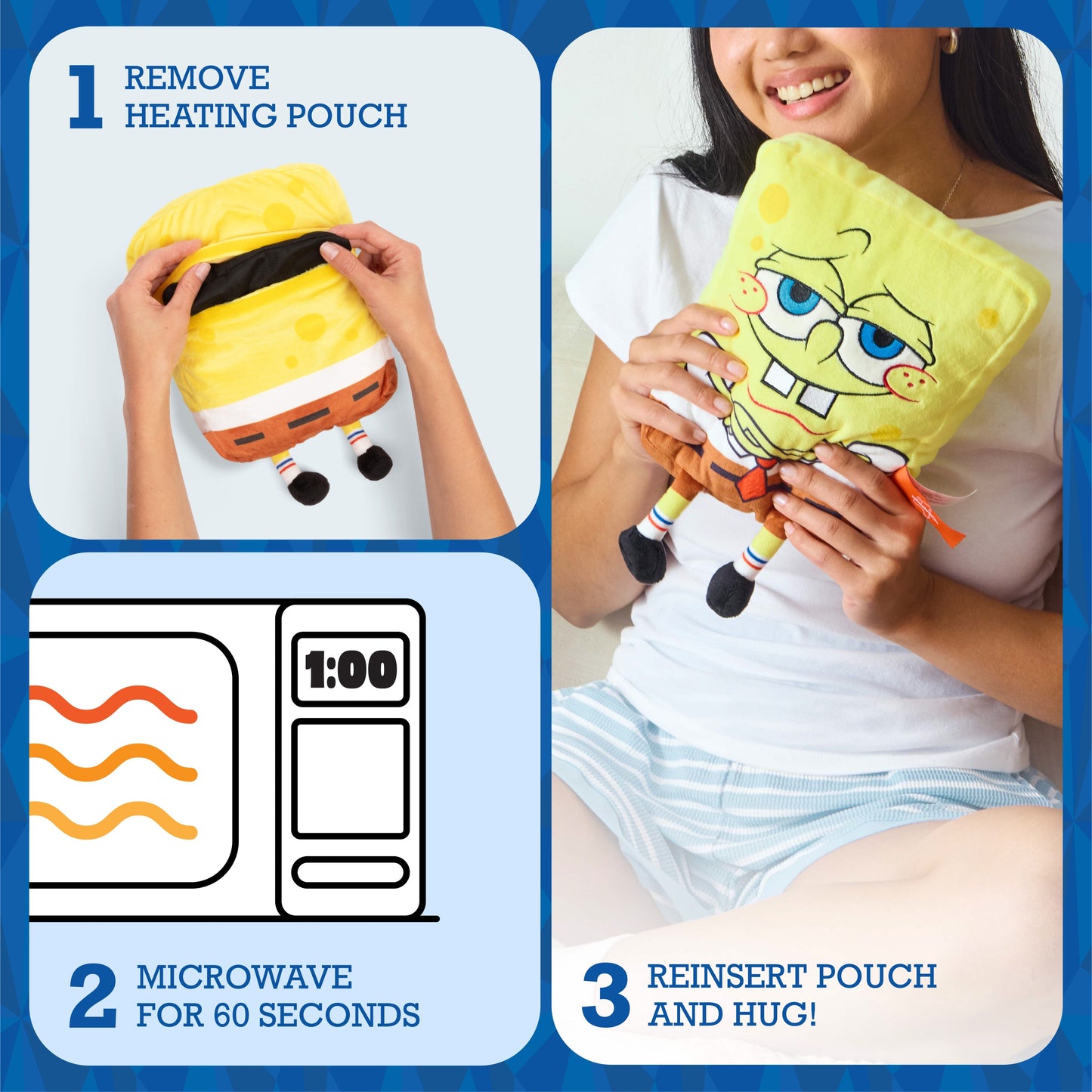 Happy Helpers SpongeBob - Gối Sưởi Nhồi Bông Giảm Đau Relatable - Hình ảnh bổ sung 6