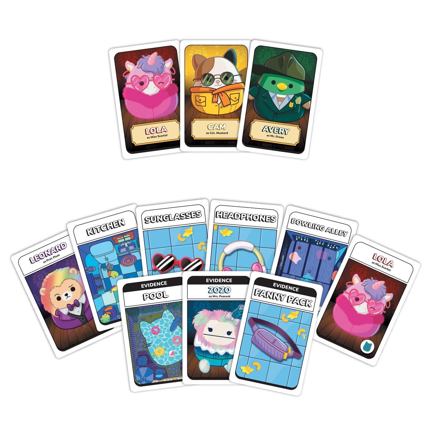 CLUE® CARD GAME: Original Squishmallows™ - Trò chơi thẻ bài trinh thám - The Op Games