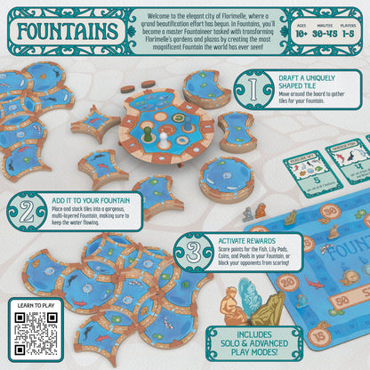 Fountains - Board Game Chiến thuật Đặt gạch Xây dựng - The Op Games