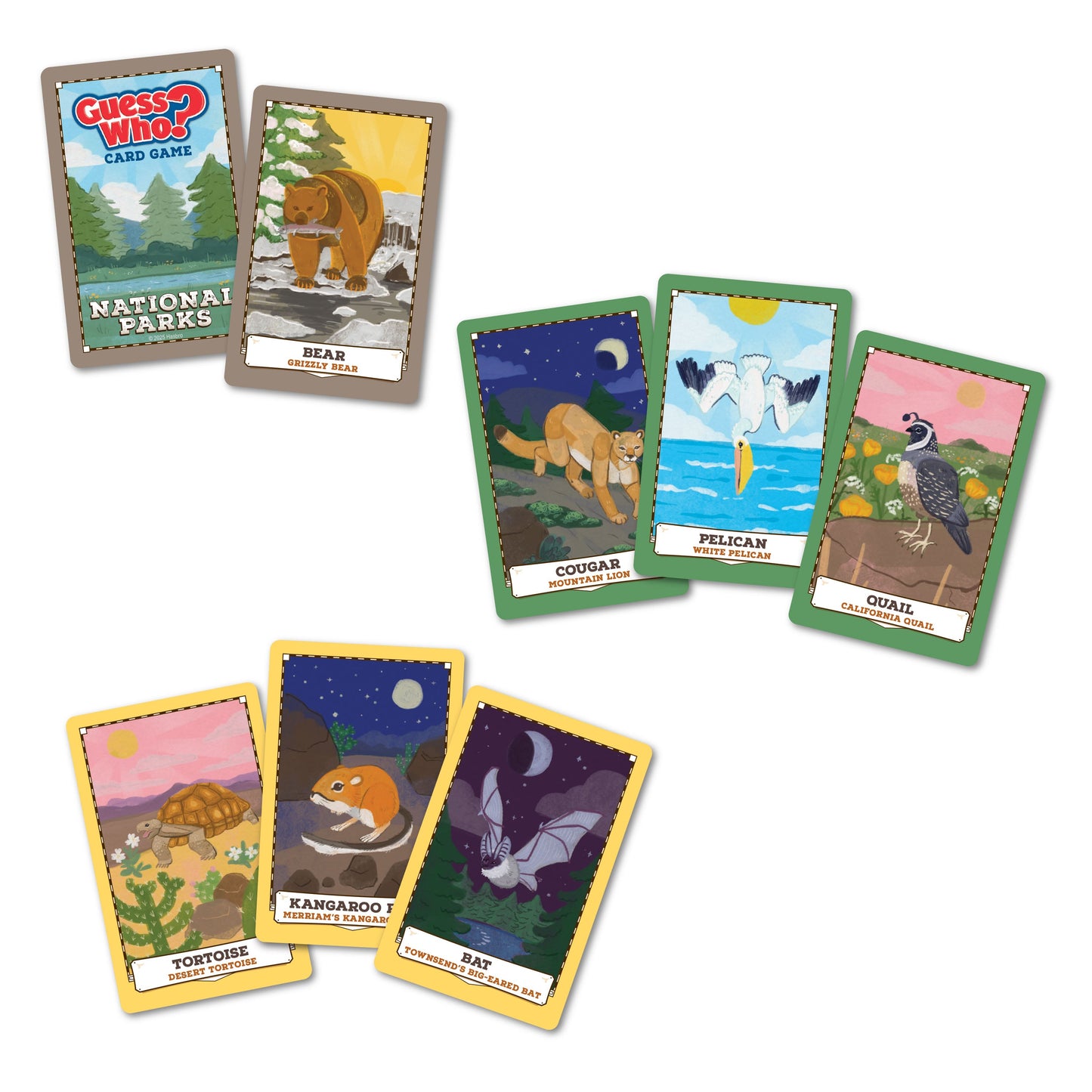 GUESS WHO?® Card Game: National Parks - Trò chơi thẻ bài đoán tên động vật - The Op Games
