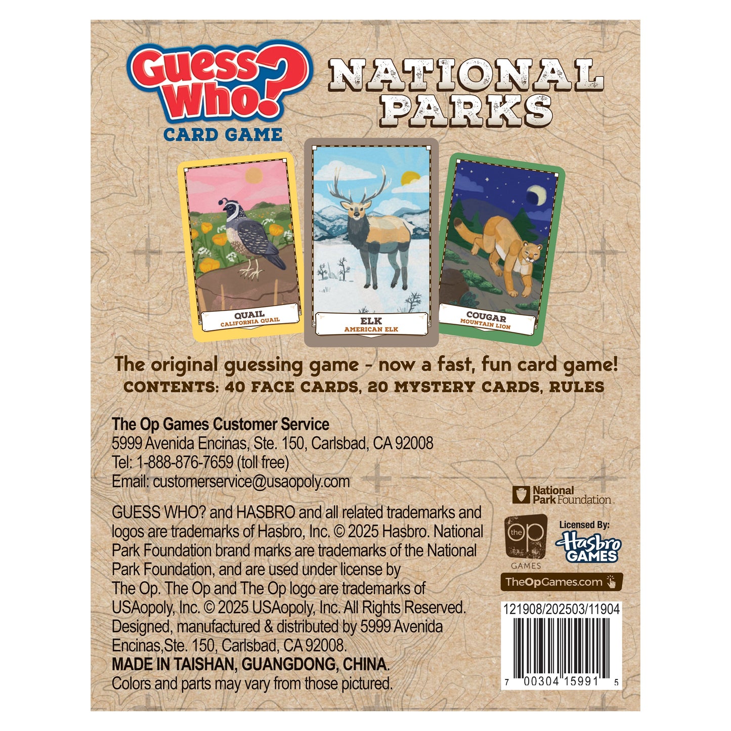 GUESS WHO?® Card Game: National Parks - Trò chơi thẻ bài đoán tên động vật - The Op Games