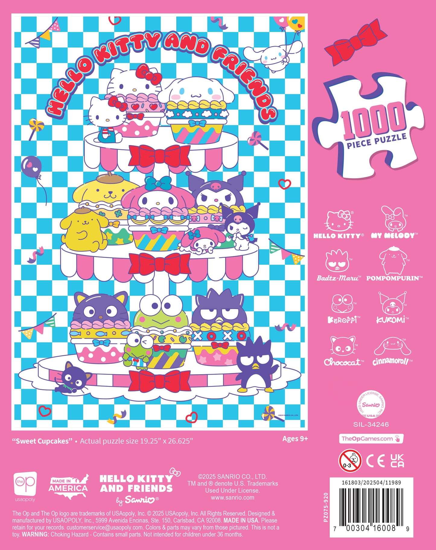 Hello Kitty® and Friends "Sweet Cupcakes" 1,000 Piece Puzzle - Bộ xếp hình 1.000 mảnh - The Op Games