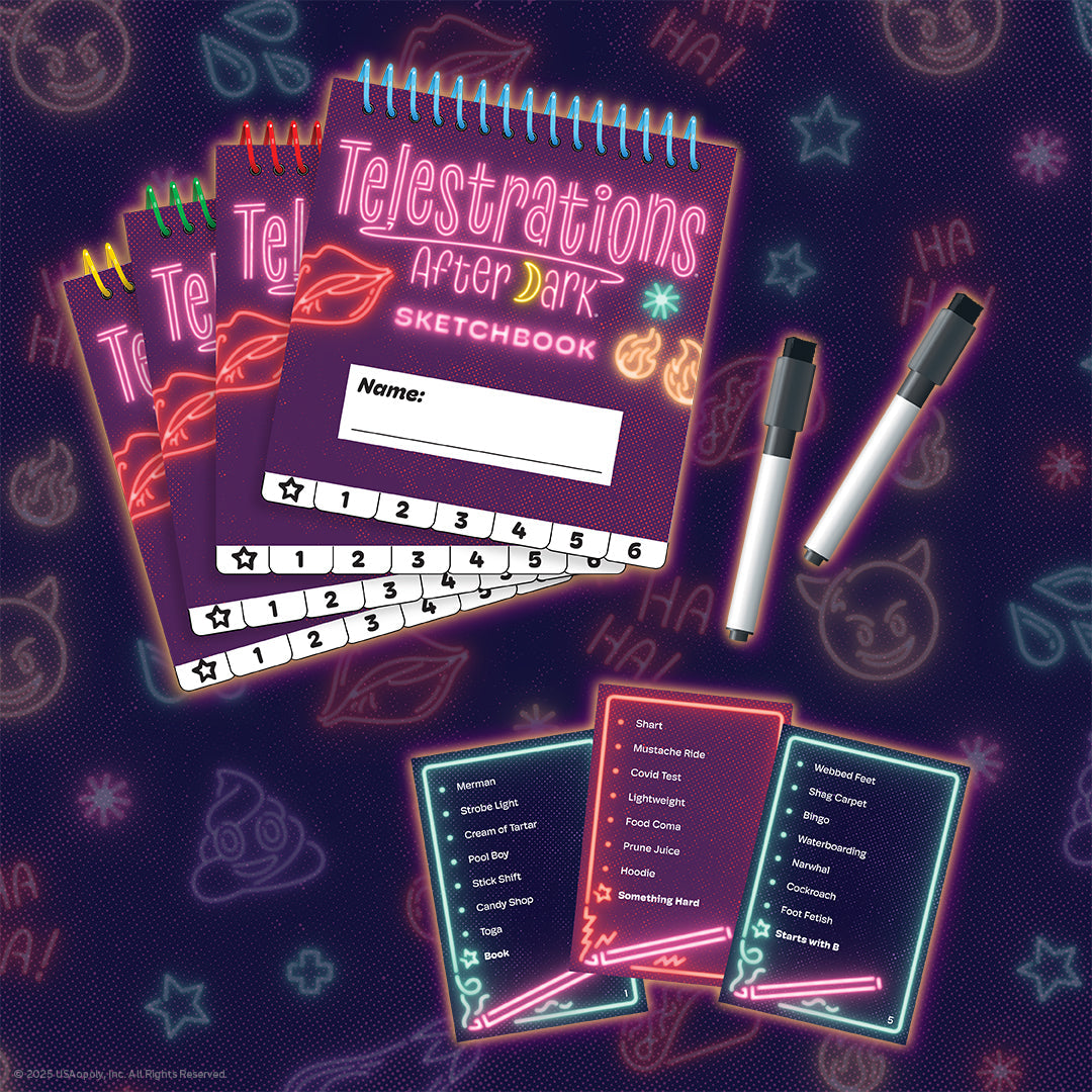 Telestrations® After Dark® 6 Player (2nd Edition) - Trò chơi vẽ hình người lớn 18+ - The Op Games
