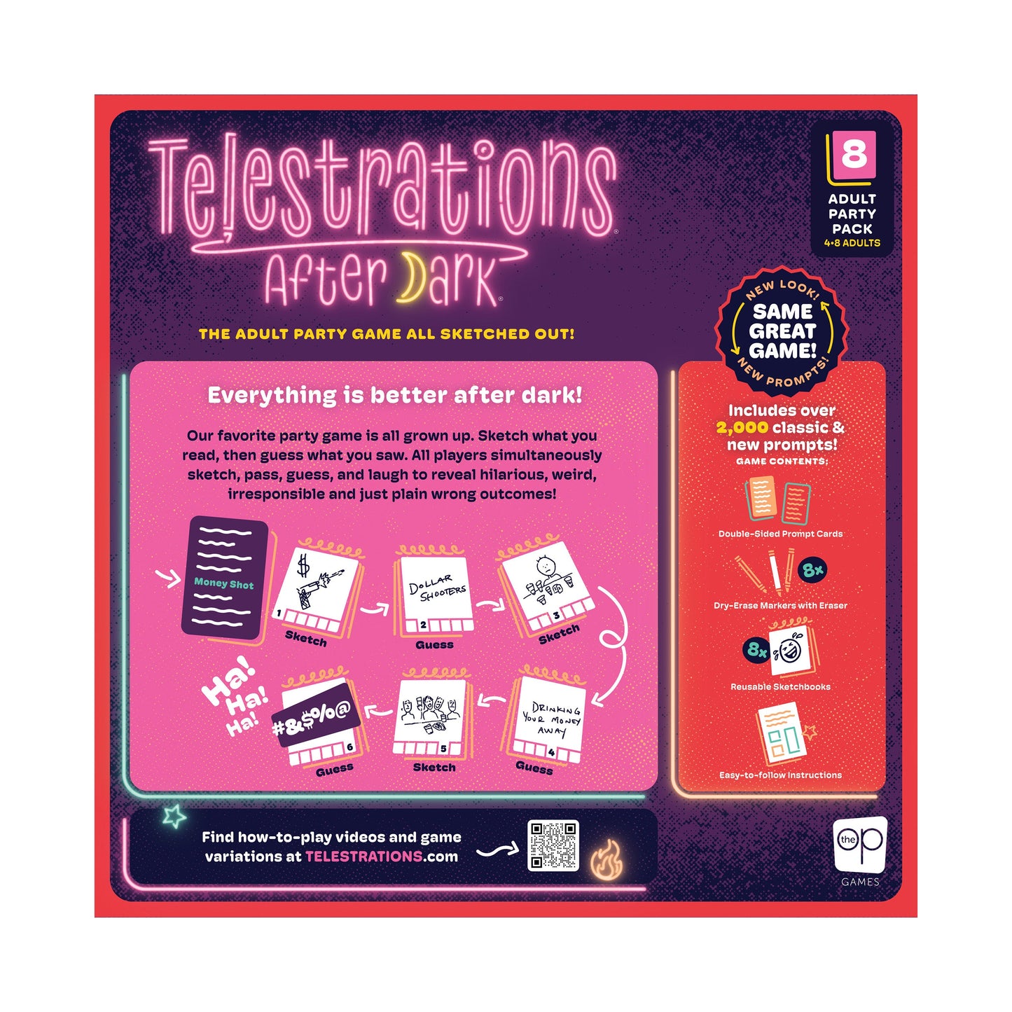 Telestrations® After Dark® 8 Player (2nd Edition) - Board Game Vẽ Hình Đoán Chữ 18+ - The Op Games
