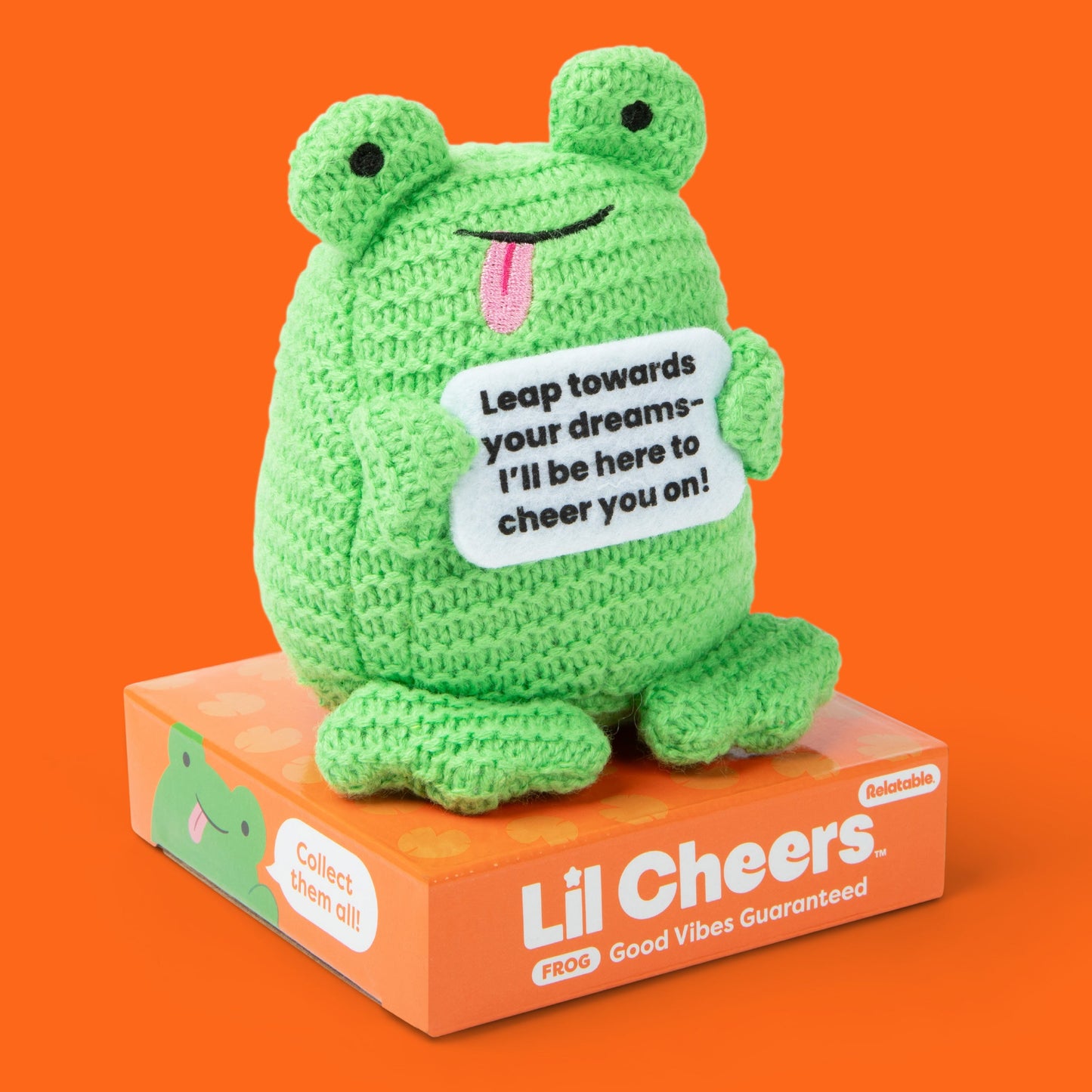 Lil Cheers Frog – Gấu Bông Móc Len Mini Kèm Thẻ Khẳng Định – Relatable