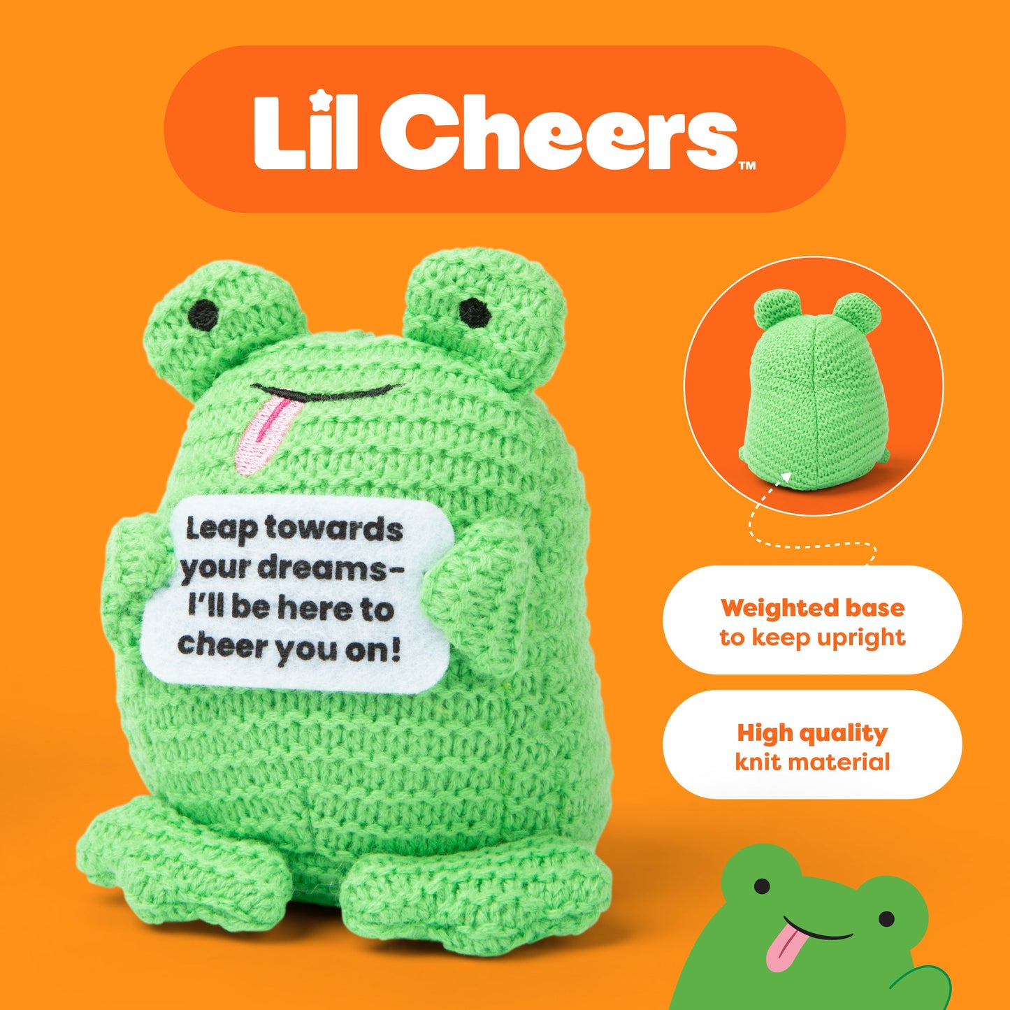 Lil Cheers Frog – Gấu Bông Móc Len Mini Kèm Thẻ Khẳng Định – Relatable