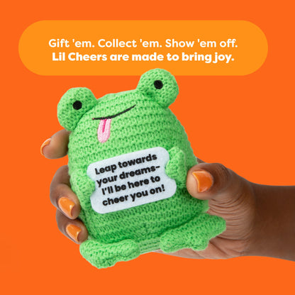 Lil Cheers Frog – Gấu Bông Móc Len Mini Kèm Thẻ Khẳng Định – Relatable