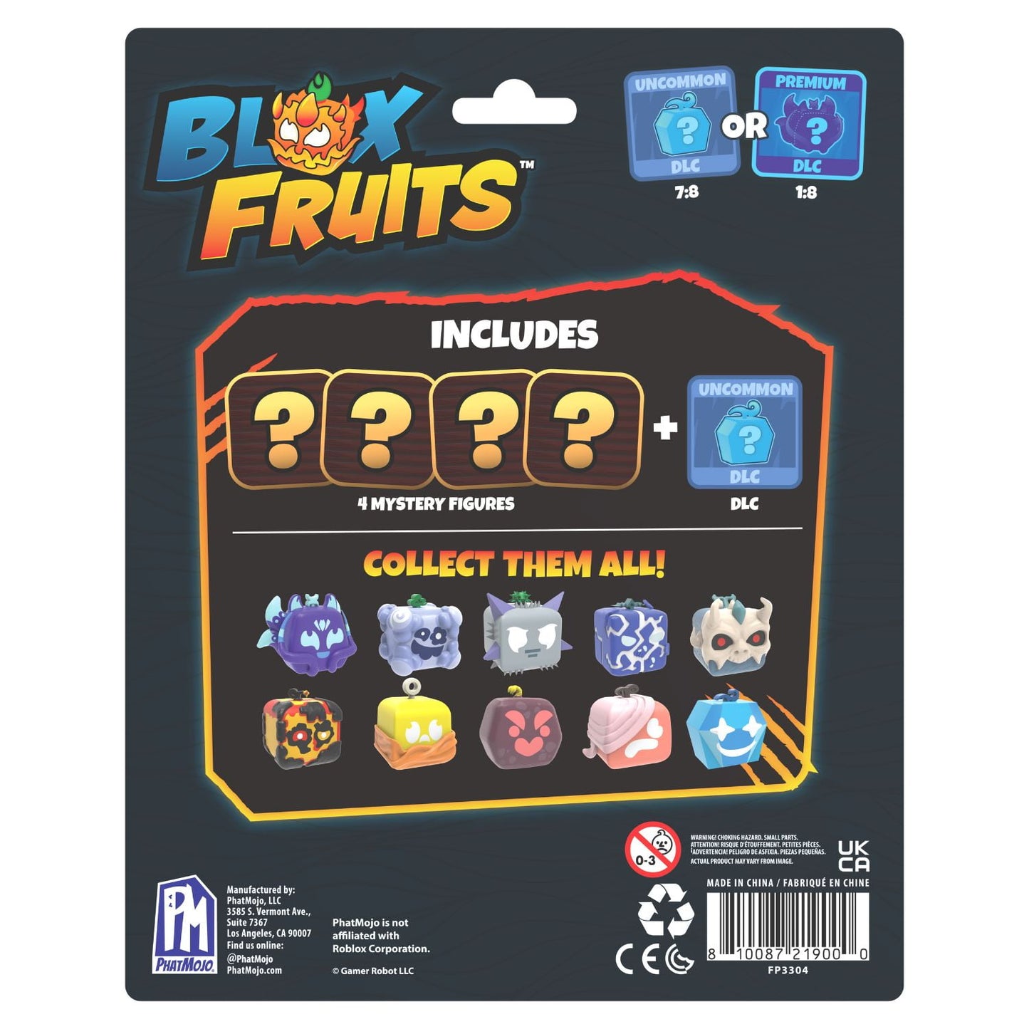 BLOX FRUITS - Mystery Fruit Minifigure 4-Pack (1.5" Tall, Series 2) [Includes DLC] - Bộ 4 Mô Hình Trái Ác Quỷ Bí Ẩn Chính Hãng PhatMojo