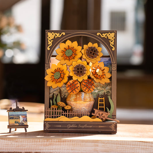 Rowood 3D Wooden Puzzle - Golden Sunflower TH002 - Mô hình lắp ráp gỗ 3D - Rolife