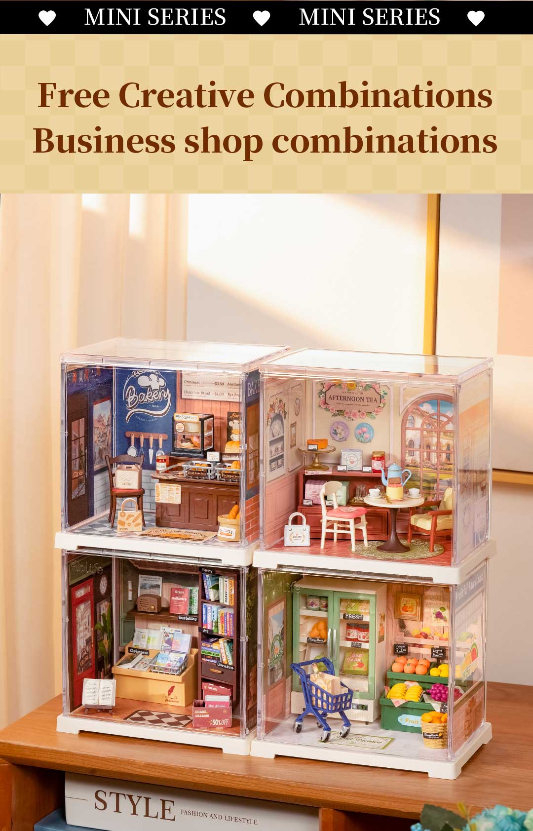 Rolife Mini Super Creator Shop Series - Bộ mô hình lắp ráp nhà búp bê tí hon DIY - Rolife