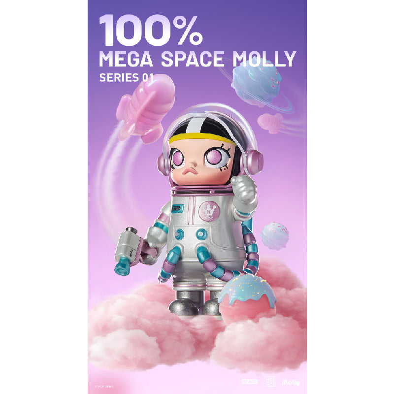 Mega Collection 100% Space Molly Series 1 - Mô hình Blind Box Art Toy - POP MART