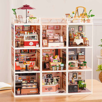 Rolife Super Creator 9-in-1 Miniature House - Mô hình nhà búp bê 9 ô trưng bày - Rolife