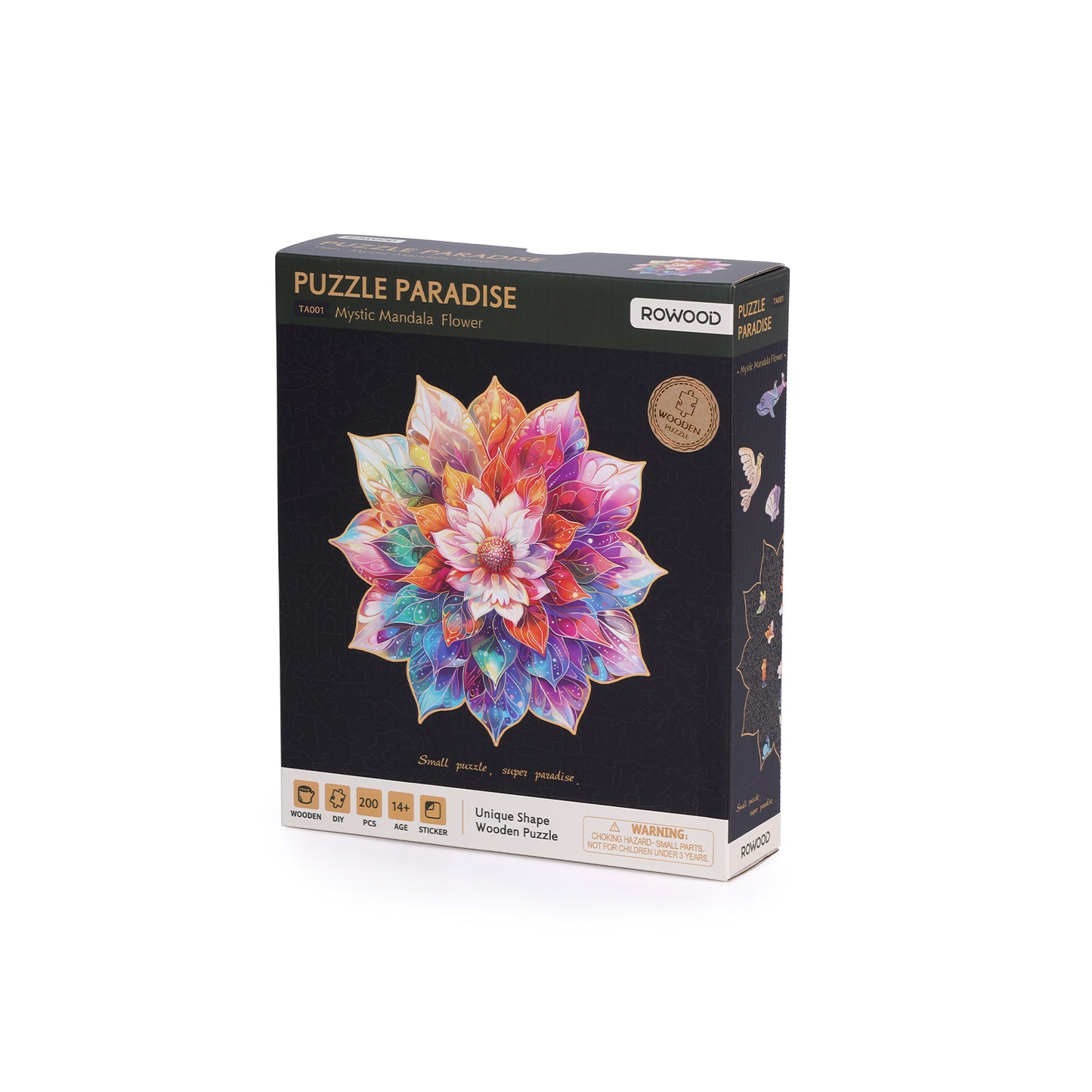 Rowood Wooden Jigsaw Puzzle - Mystic Mandala Flower - Bộ xếp hình gỗ 200 mảnh - Rolife