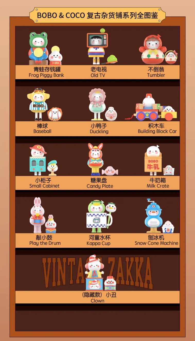Popmart BoBo & CoCo Vintage ZAKKA Blindbox Series - Mô Hình Blindbox Chính Hãng Pop Mart