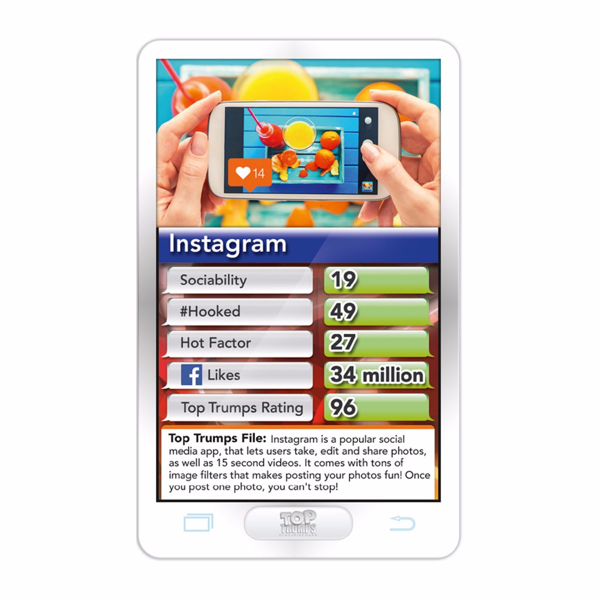 Hottest Top 30 Apps Top Trumps Card Game - Trò chơi thẻ bài so sánh ứng dụng - Winning Moves - Hình ảnh chi tiết 2