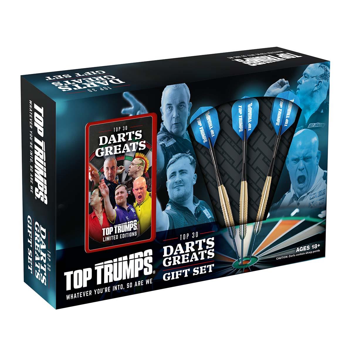Top 30 Darts Greats Top Trumps Limited Edition Card Game Gift Set - Bộ Quà Tặng Thẻ Bài & Phi Tiêu Cao Cấp - Winning Moves - Hình ảnh sản phẩm