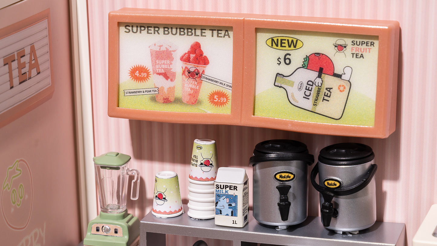 Rolife Plastic Miniature House - Double Joy Bubble Tea DW006 - Mô hình nhà nhựa tí hon lắp ráp - Rolife Super Creator