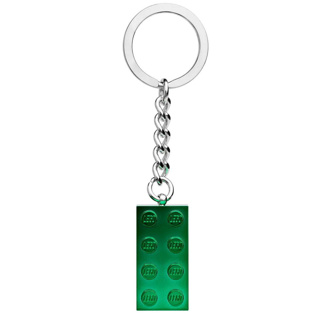 LEGO® Keyring 2x4 Stud – Green - Móc Khóa Viên Gạch Xanh Lá Kim Loại LEGO 854083 - Hình ảnh chi tiết 2