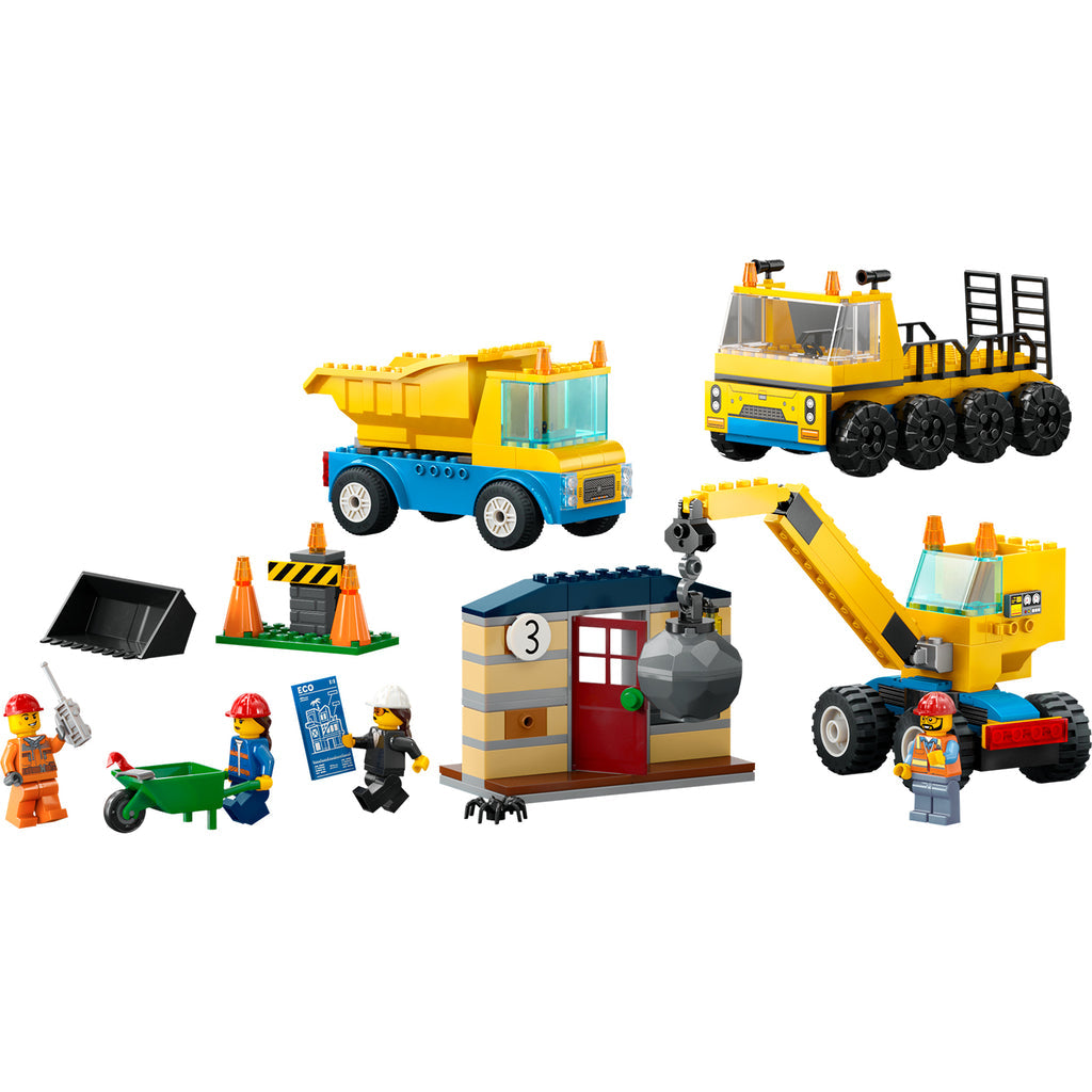 LEGO® City Construction Trucks and Wrecking Ball Crane - Bộ Đồ Chơi Xe Công Trình Và Cần Cẩu Phá Dỡ LEGO 60391 - Hình ảnh chi tiết 2