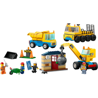 LEGO® City Construction Trucks and Wrecking Ball Crane - Bộ Đồ Chơi Xe Công Trình Và Cần Cẩu Phá Dỡ LEGO 60391 - Hình ảnh chi tiết 2