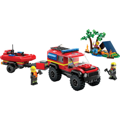 LEGO® City 4x4 Fire Truck with Rescue Boat - Đồ chơi lắp ráp Xe Cứu Hỏa & Thuyền Cứu Hộ - LEGO 60412 - Hình ảnh chi tiết 2