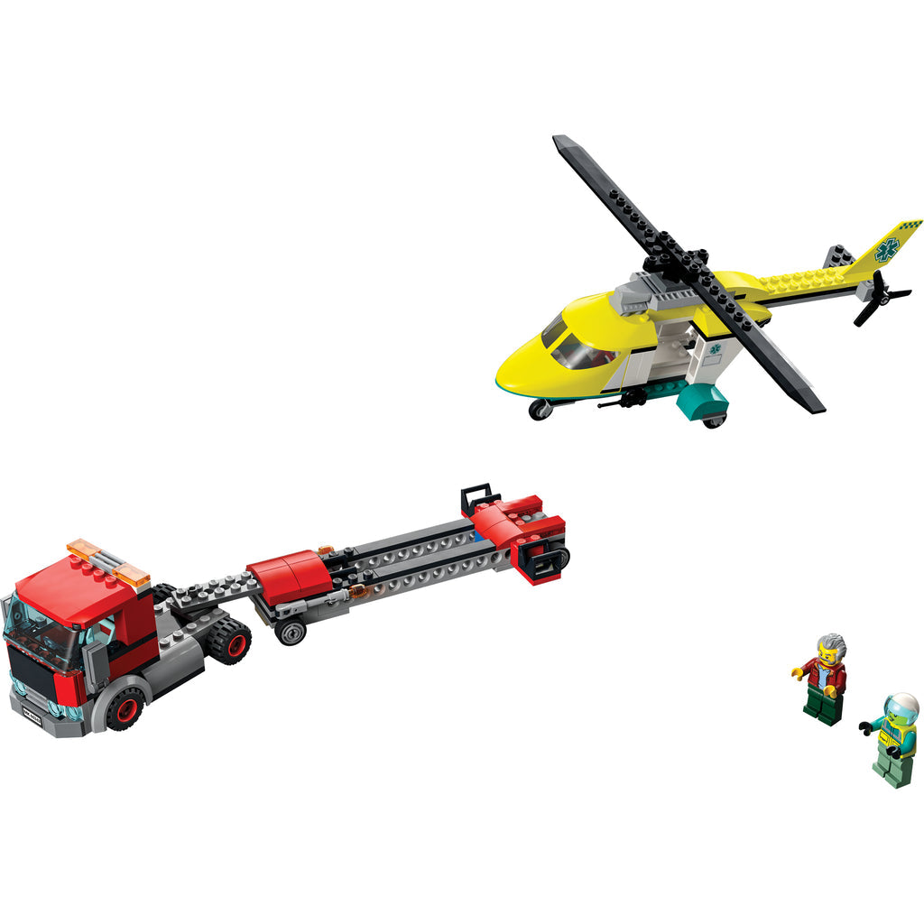 LEGO® City Rescue Helicopter Transport - Xe Tải Vận Chuyển Trực Thăng Cứu Hộ - LEGO 60343 - Hình ảnh chi tiết 2