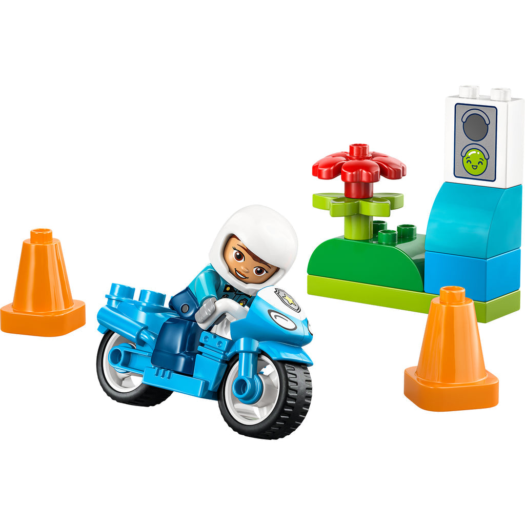LEGO® DUPLO® Town Blue Police Motorcycle - Đồ chơi Mô tô Cảnh sát cho bé LEGO 10471 - Hình ảnh chi tiết 2