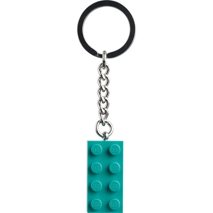 LEGO® Keyring 2x4 Stud – Bright Bluish Green - Móc Khóa Viên Gạch LEGO Chính Hãng - Hình ảnh chi tiết 2