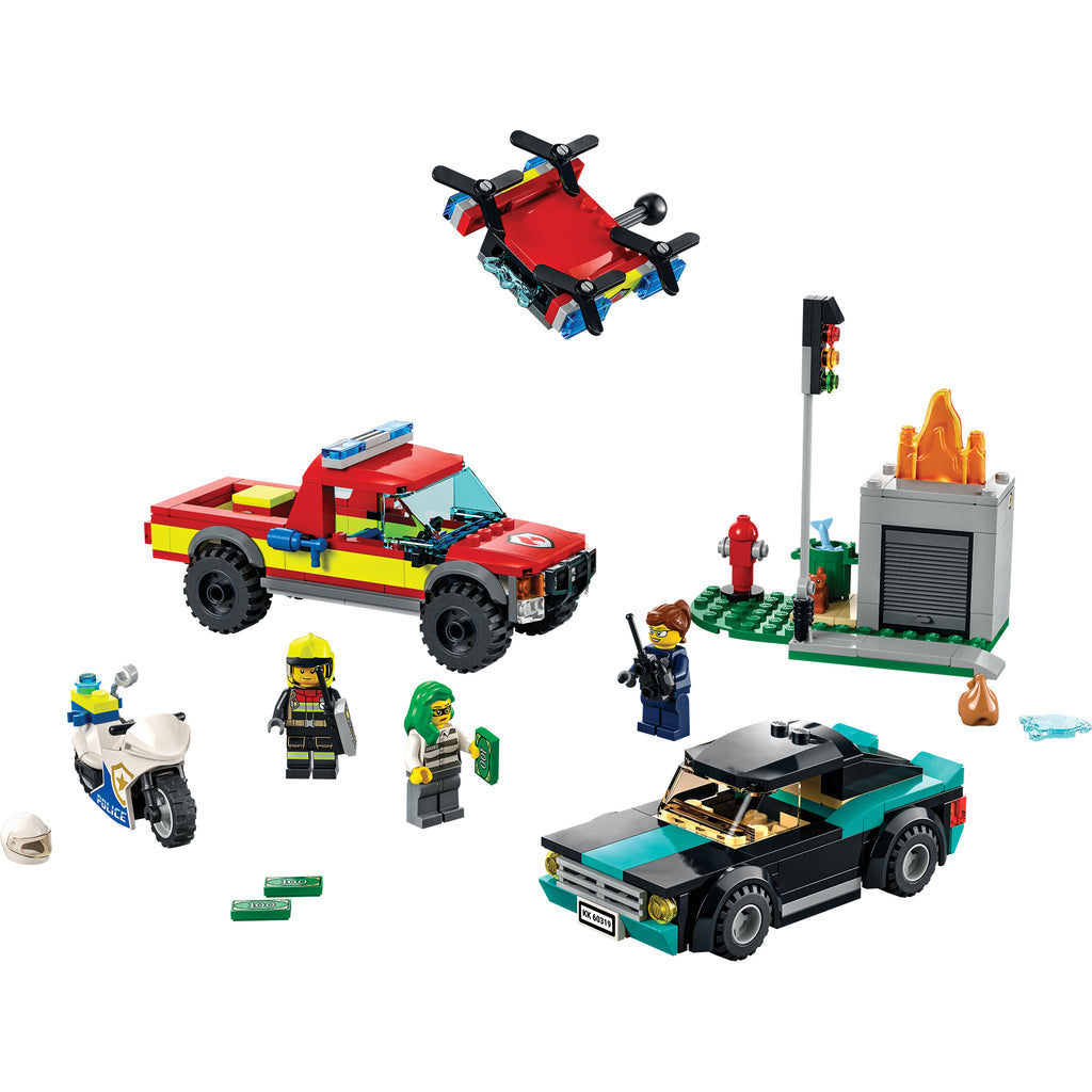 LEGO® City Fire Rescue & Police Chase - Đồ Chơi Lắp Ráp Xe Cứu Hỏa & Cảnh Sát Rượt Đuổi LEGO 60319 - Hình ảnh chi tiết 2