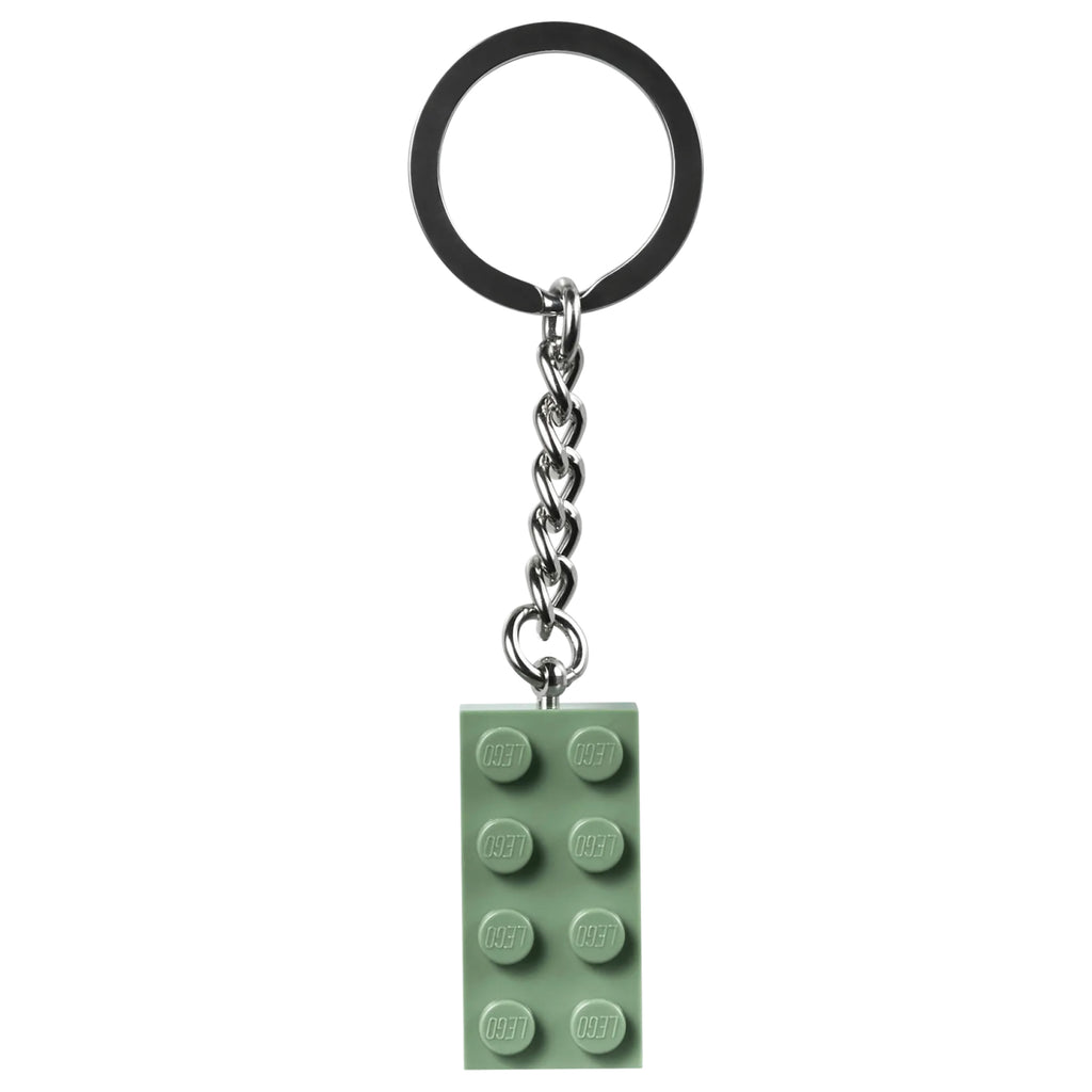 LEGO® Keyring 2x4 Stud – Sand Green - Móc Khóa Gạch LEGO 2x4 Màu Xanh Cát - LEGO 854159 - Hình ảnh chi tiết 2