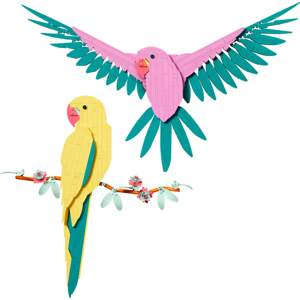 LEGO® Art The Fauna Collection – Macaw Parrots - Tranh Treo Tường Nghệ Thuật 3D - LEGO 31211 - Hình ảnh chi tiết 2