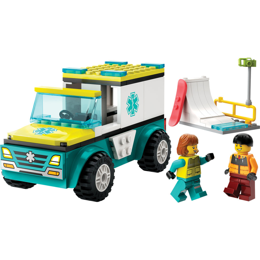 LEGO® City Emergency Ambulance and Snowboarder - Xe Cấp Cứu Và Người Trượt Tuyết - LEGO 60403 - Hình ảnh chi tiết 2