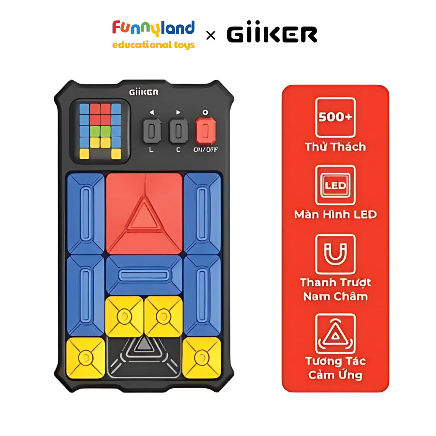 Đồ chơi xếp hình nam châm cảm ứng thông minh Giiker Super Slide Black