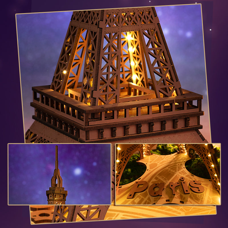 Rolife Night of the Eiffel Tower TGL01 - Mô hình gỗ 3D lắp ráp có đèn LED - Robotime Rolife