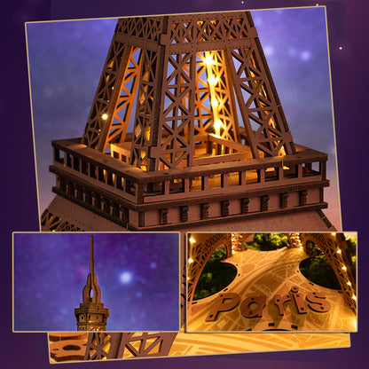 Rolife Night of the Eiffel Tower TGL01 - Mô hình gỗ 3D lắp ráp có đèn LED - Robotime Rolife