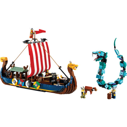 LEGO® Creator 3-in-1 Viking Ship and the Midgard Serpent - Bộ Đồ Chơi Lắp Ráp Tàu Viking (31132) - Hình ảnh chi tiết 2