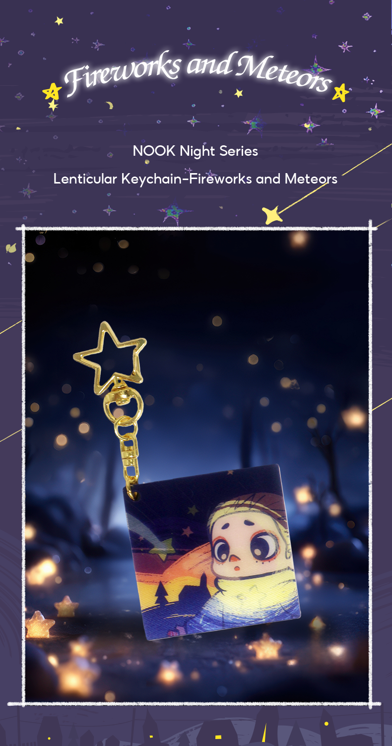 NOOK NIGHT SERIES LENTICULAR KEYCHAIN - FIREWORKS AND METEORS - Móc khóa hiệu ứng 3D - 52TOYS