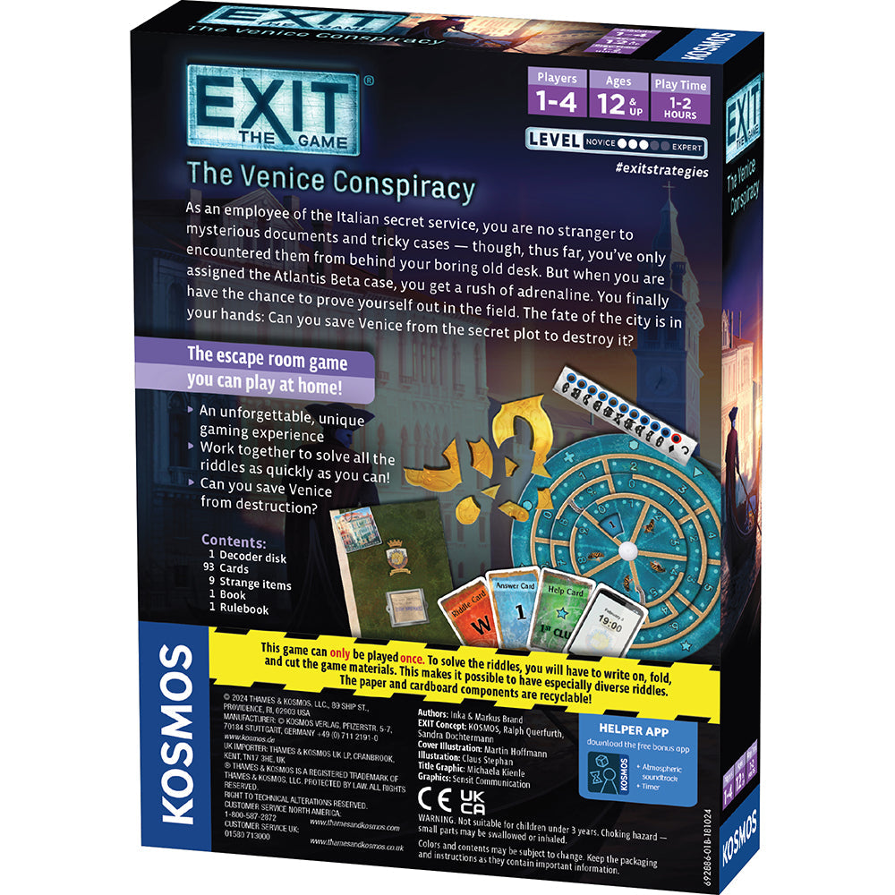 EXIT: The Game - The Venice Conspiracy - Board Game Giải Đố Thoát Hiểm - Thames & Kosmos - Hình ảnh chi tiết 2