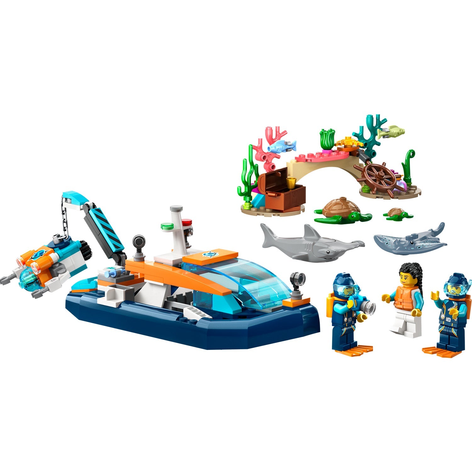 LEGO® City Explorer Diving Boat - Đồ Chơi Lắp Ráp Tàu Thuyền Lặn Thám Hiểm - LEGO 60377 - Hình ảnh chi tiết 2