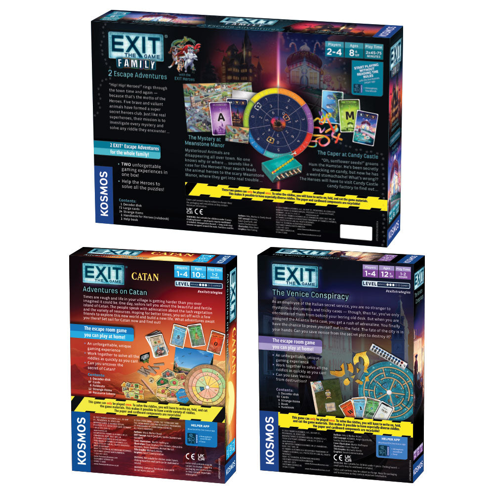 EXIT: Season 7 Three-Pack: Adventures in Catan | The Venice Conspiracy | EXIT-Family - Bộ 3 Trò Chơi Giải Đố Escape Room - Thames & Kosmos - Hình ảnh bổ sung 6
