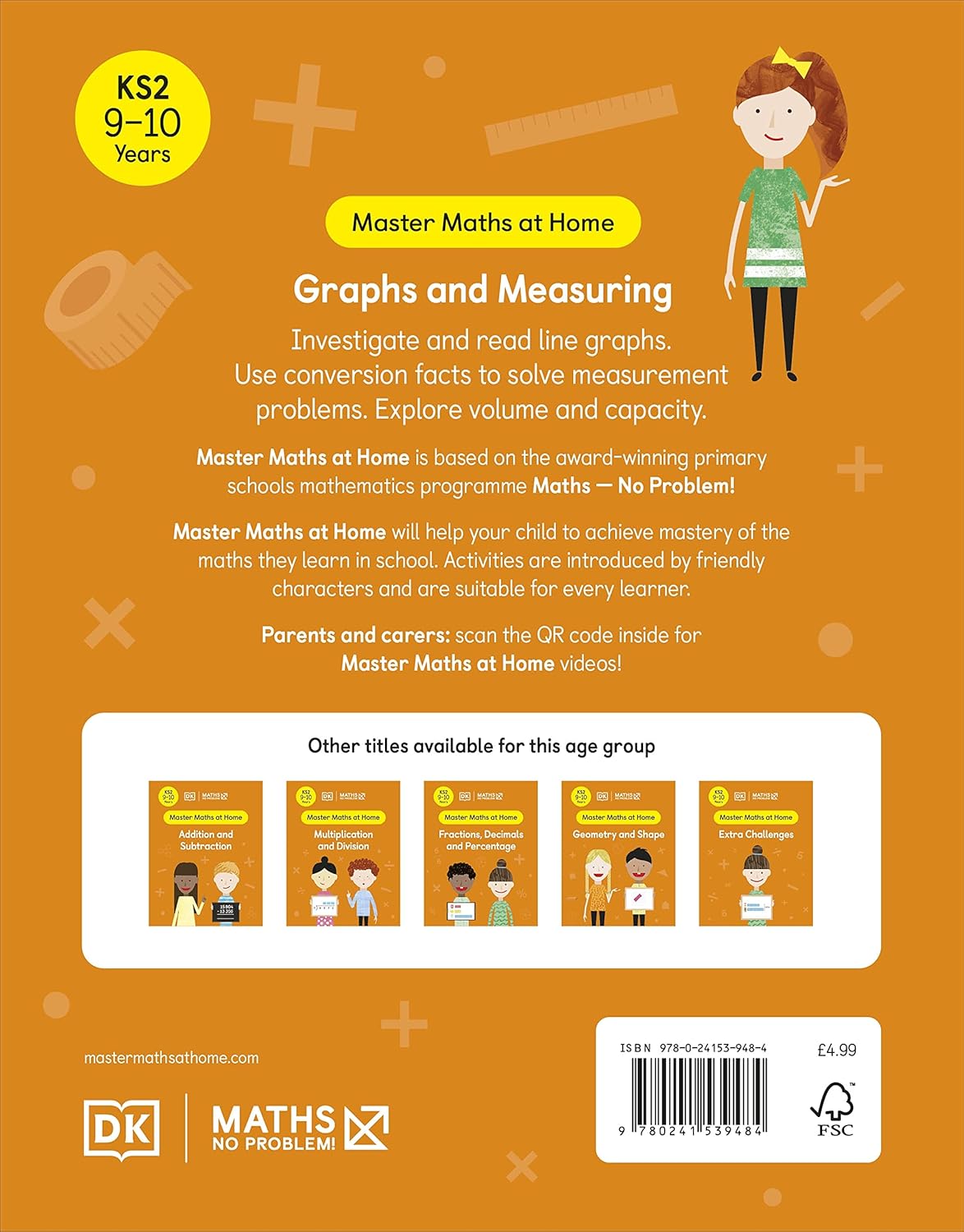 MATHS - NO PROBLEM! AGES 9-10: GRAPHS AND MEASURING_DK 1125