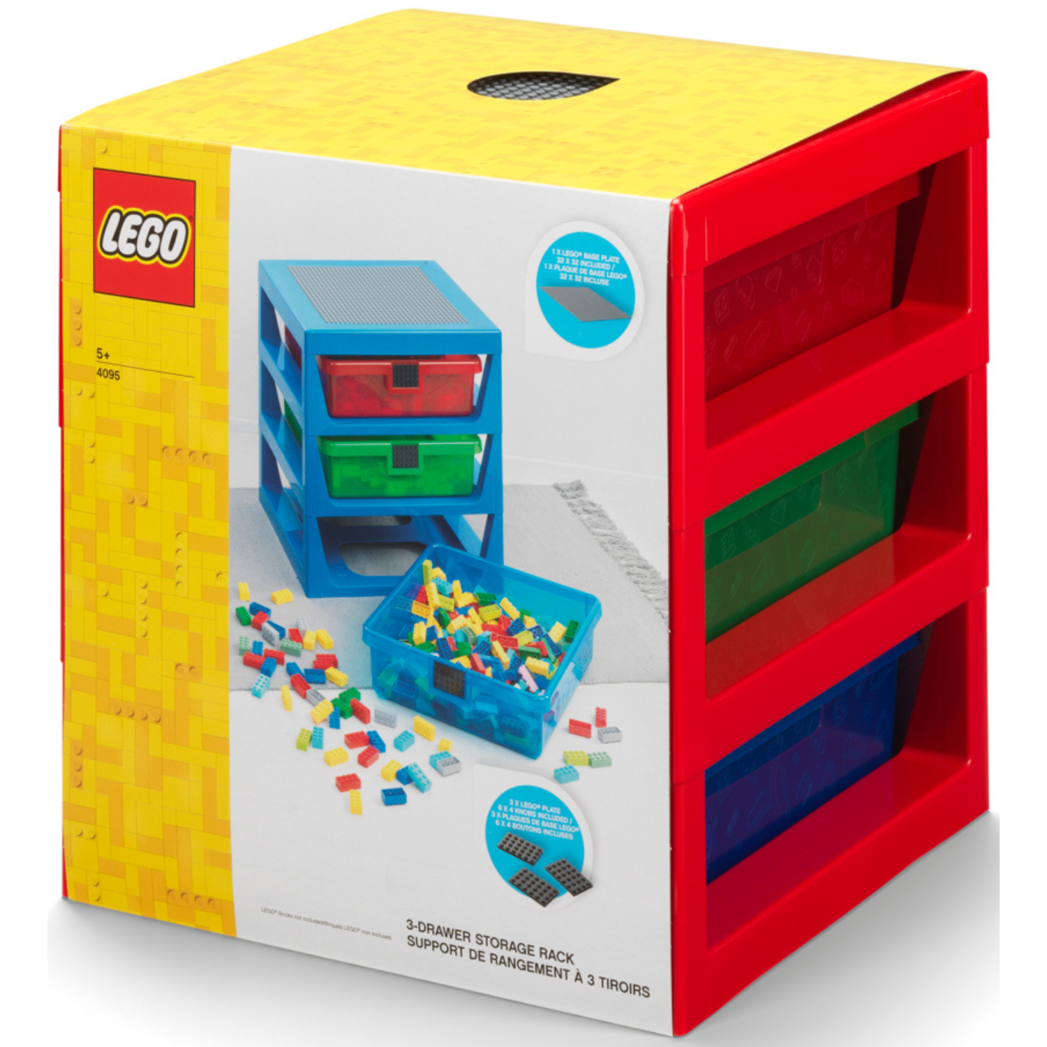 LEGO 3-Drawer Storage Rack - Red - Kệ Lưu Trữ LEGO 3 Ngăn Kéo - LEGO 40950001 - Hình ảnh sản phẩm