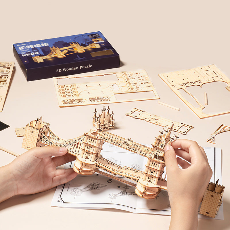 Rolife Modern 3D Wooden Puzzle - Tower Bridge Architecture TG412 - Mô hình gỗ 3D kiến trúc Cầu Tháp Luân Đôn - Rolife