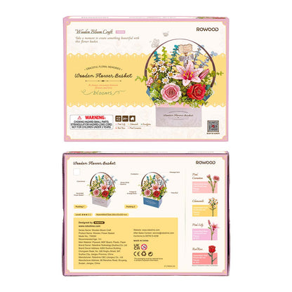 Rowood DIY 3D Puzzle - Wooden Flower Basket TW03H - Mô hình gỗ 3D tự lắp ráp - Rolife