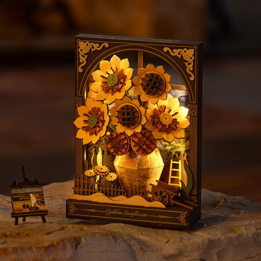 Rowood 3D Wooden Puzzle - Golden Sunflower TH002 - Mô hình lắp ráp gỗ 3D - Rolife